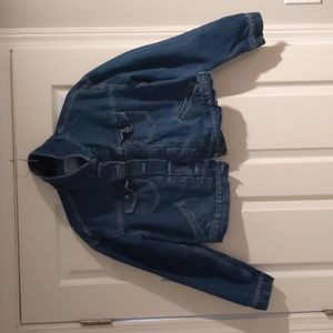 Cropped Dark Denim Jacket